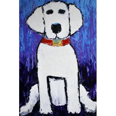 Marmont Hill 'good Guardian' Framed Painting Print On Wrapped Canvas In Blue;white