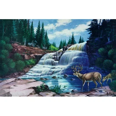 Marmont Hill 'gooseberry Falls' Painting Print On Wrapped Canvas In Blue;brown;green