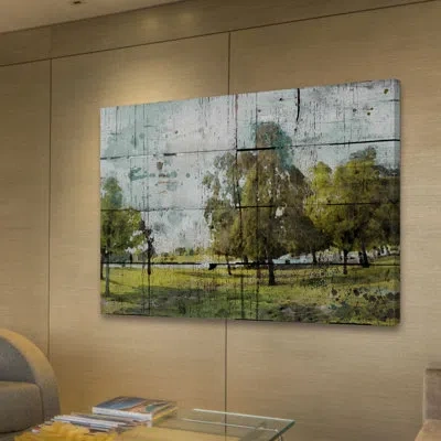Marmont Hill 'green Park' By Irena Orlov Painting Print On Wrapped Canvas In White;green