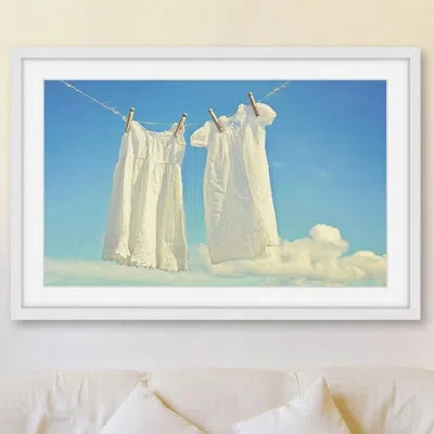 Marmont Hill 'hanging Whites' By Sylvia Cook Framed Painting Print In Blue;white