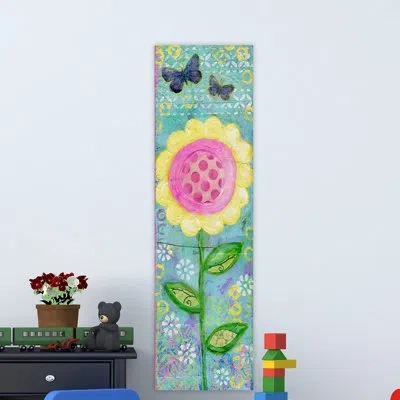 Marmont Hill 'happy Today' By Jill Lambert Print On Wrapped Canvas In Blue;green;yellow
