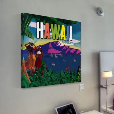 Marmont Hill Hawaii Travel Poster By Saturday Evening Post Painting Print On Wrapped Canvas In Blue;green