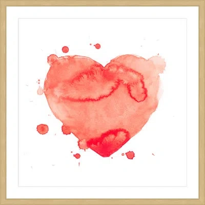 Marmont Hill 'heart Splash' - Picture Frame Print On Paper In Natural Framed