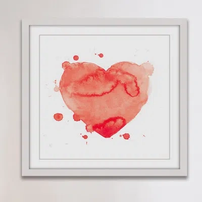 Marmont Hill 'heart Splash Square' Framed Painting Print In Red