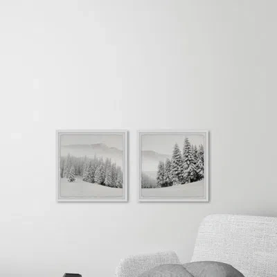 Marmont Hill Hello Winter Diptych In Black;white;gray