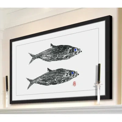 Marmont Hill 'herring Twins' Framed Painting Print In Black;white