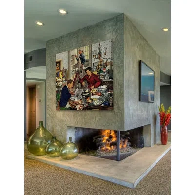Marmont Hill Home Improvement By Stevan Dohanos - Wrapped Canvas Painting Print In Blue;white;green;gray;red;yellow