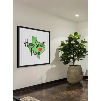 Marmont Hill 'home Sweet Texas' Framed Print Of Painting In Green