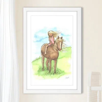 Marmont Hill 'horse Girl' By Phyllis Harris Framed Painting Print In Brown;green