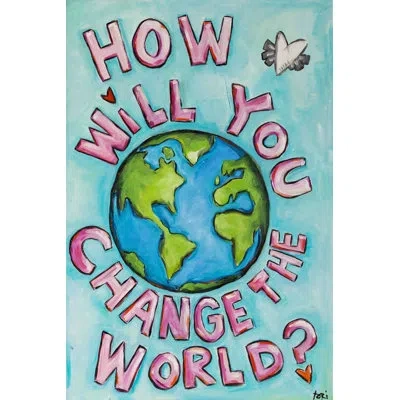 Marmont Hill 'how Will You' By Tori Campisi Painting Print On Wrapped Canvas In Blue;pink