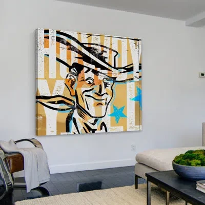 Marmont Hill 'howdy Yall Vic' By Rick Martin Painting Print On Wrapped Canvas In Black;white;cream