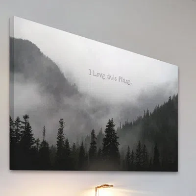 Marmont Hill 'i Love This Place Text' By Robin Delean Painting Print On Wrapped Canvas In Black;white