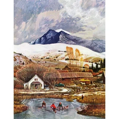 Marmont Hill 'ice Hockey' Painting Print On Wrapped Canvas In Brown;purple