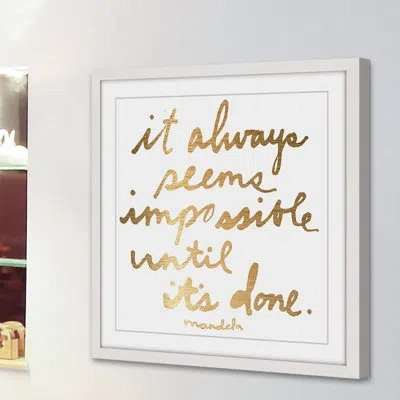 Marmont Hill 'impossible Until It's Done' Framed Textual Art