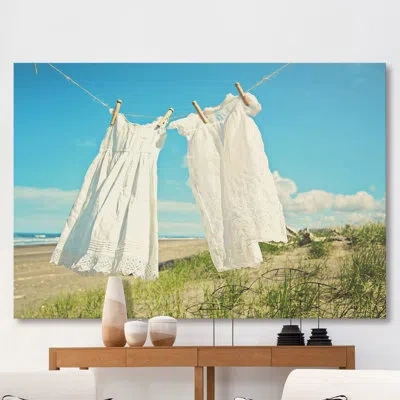 Marmont Hill 'in The Breeze' By Sylvia Cook Painting Print On Wrapped Canvas In Blue;white;green