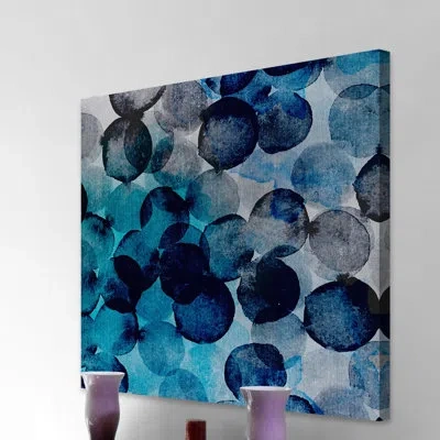 Marmont Hill 'indigo Bubbles' Painting Print On Wrapped Canvas In Blue;gray
