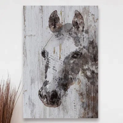 Marmont Hill 'jack Horse' By Irena Orlov Painting Print On Wrapped Canvas In Brown;white;gray