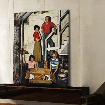 Marmont Hill Kittens In The Basement By John Falter Print On Wrapped Canvas In Red;orange