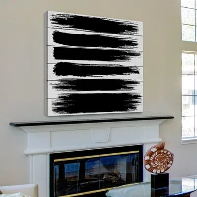 Marmont Hill 'lair Of Lust' Painting Print On White Wood In Black;white