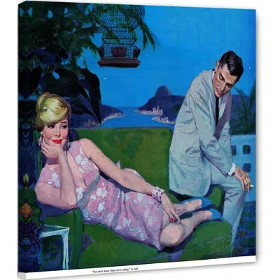 Marmont Hill Lawless Lady By Al Buell Painting Print On Wrapped Canvas In Blue;brown;green;pink