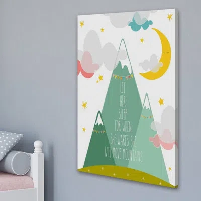 Marmont Hill 'let Her Sleep' By Karen Zukowski Print On Wrapped Canvas In Gray;yellow;teal