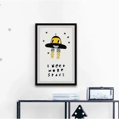 Marmont Hill 'liftoff' Framed Print On Paper In Black;yellow