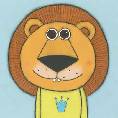 Marmont Hill 'lion' Print On Wrapped Canvas In Blue;yellow;orange