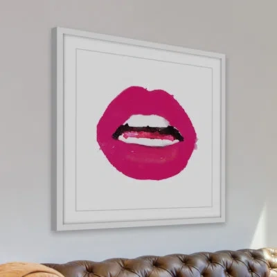 Marmont Hill 'lips Colors Pink' By Amanda Greenwood Framed Painting Print In White;pink