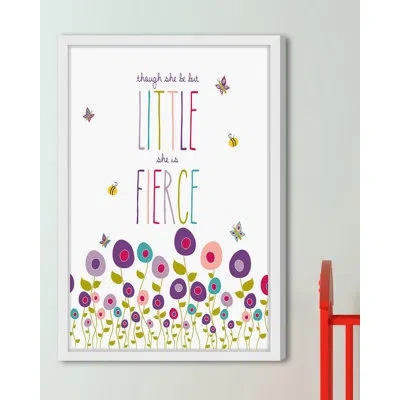 Marmont Hill 'little But Fierce' Framed Print In Green;red;purple