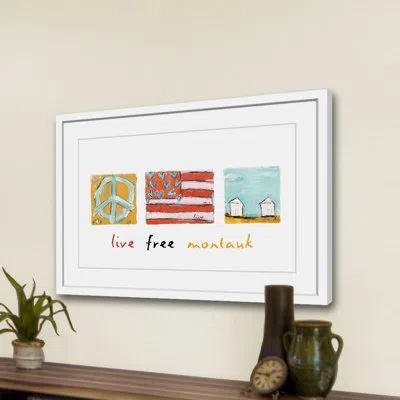 Marmont Hill 'live Free Montauk' By Tori Campisi Framed Painting Print In Blue;red