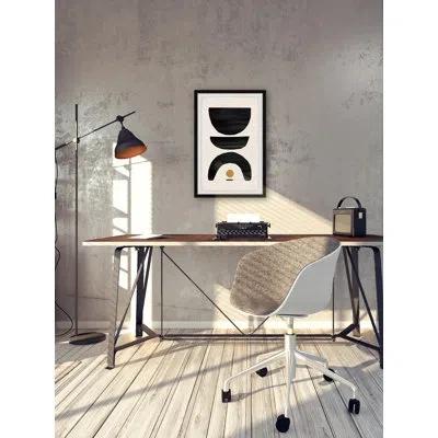 Marmont Hill Lonely Dot - Picture Frame Painting In Black;beige