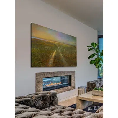 Marmont Hill 'long Road To Horizon' By Chris Vest Painting Print On Wrapped Canvas In Green;yellow