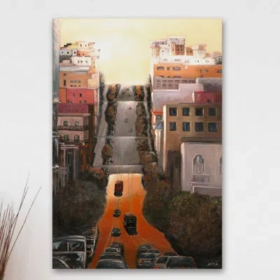 Marmont Hill 'long Way Uphill' Painting Print On Wrapped Canvas In Brown;red;orange