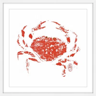Marmont Hill 'lucky Crab' Framed Painting Print In White;red