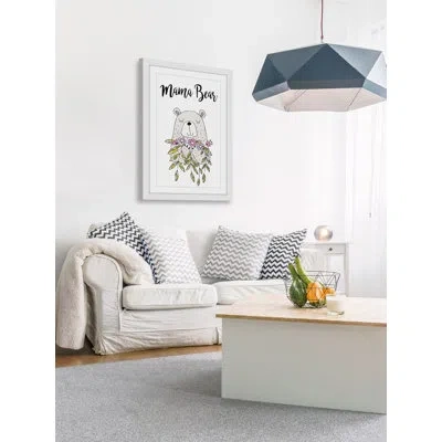 Marmont Hill Mama Bear By Diana Alcala - Picture Frame Graphic Art Print On Paper In Black;green;gray