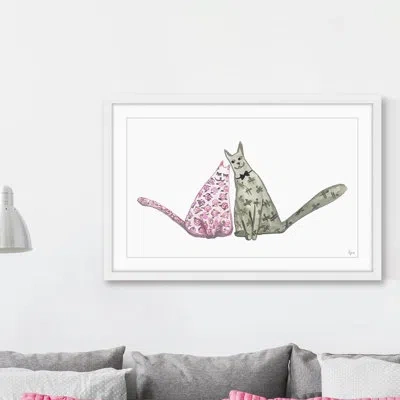 Marmont Hill 'marou Et Mina' Framed Painting Print In Gray;pink