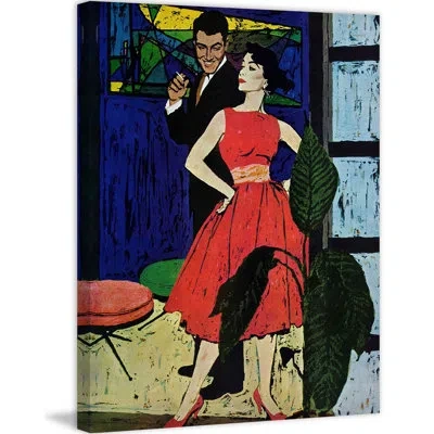 Marmont Hill Marriage Bait Print On Wrapped Canvas In Blue;red