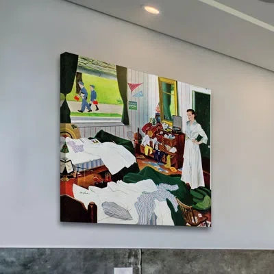 Marmont Hill Messy Room, Neat Boys By George Hughes Painting Print On Wrapped Canvas In Brown;green