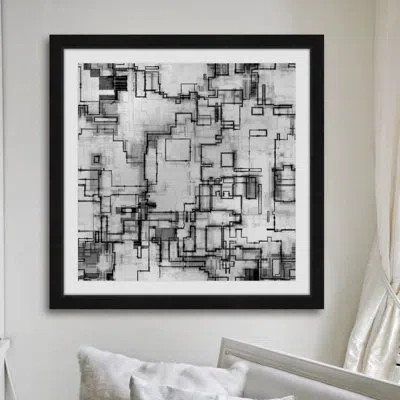 Marmont Hill 'mind Bender' Framed Painting Print In Black;white