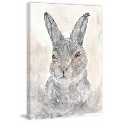 Marmont Hill 'misty Rabbit' By Thimble Sparrow Painting Print On Wrapped Canvas In Gray