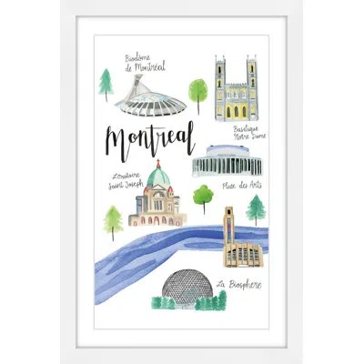 Marmont Hill 'montreal Sights' By Molly Rosner Framed Painting Print In Blue;black;green