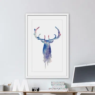 Marmont Hill 'moose Paint' Picture Frame Print In Blue;purple