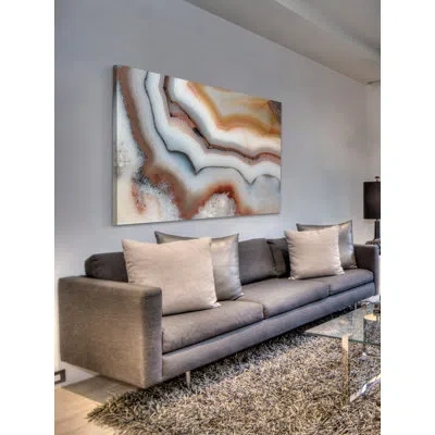 Marmont Hill 'morganite' Painting Print On Wrapped Canvas In Gray;orange