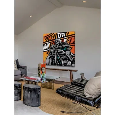 Marmont Hill 'motor' By Josh Ruggs Painting Print On Wrapped Canvas In Black;gray;orange