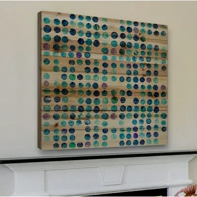 Marmont Hill 'multi Blue Dots' Graphic Art Print On Wood In Blue;brown