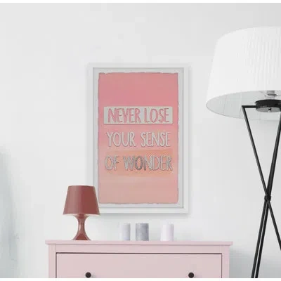 Marmont Hill 'never Lose Your Sense Of Wonder Ii' Framed Print In Pink