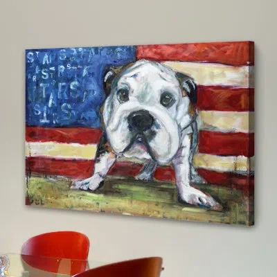 Marmont Hill No Bull By Tori Campisi - Wrapped Canvas Print In Blue;brown;white;red