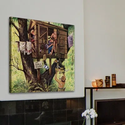 Marmont Hill No Girls Allowed By Stevan Dohanos Painting Print On Wrapped Canvas In Brown;green;yellow