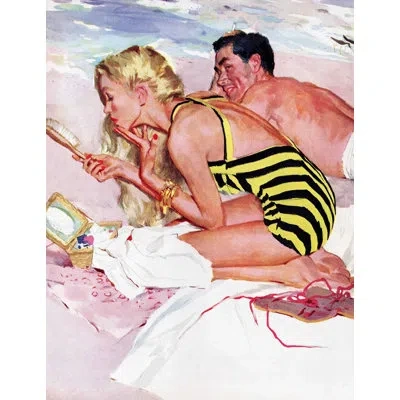 Marmont Hill No Woman Is Worth It Print On Wrapped Canvas In Black;brown;yellow;pink