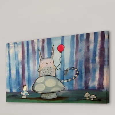 Marmont Hill 'one Red Balloon' By Andrea Doss Print On Wrapped Canvas In Blue;green;purple